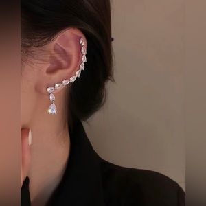 Gorgeous Teardrop Rhinestone Ear Climber Cuff *